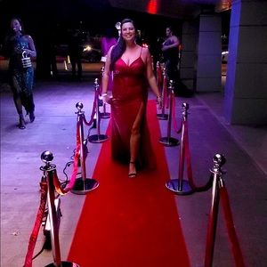 Beautiful red glitter ball gown used once.